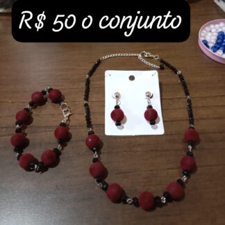 Kit colar, pulseira e brincos